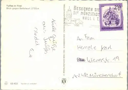 54189 - Tirol - Tulfes , Blick gegen Bettelwurf - gelaufen
