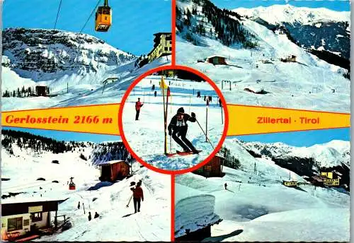 54222 - Tirol - Gerlosstein , Zillertal , Winter , Ski , Mehrbildkarte - gelaufen 1987