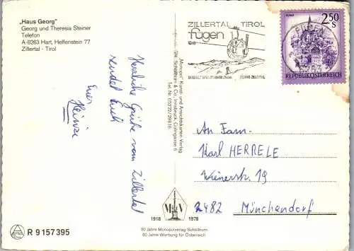 54223 - Tirol - Hart , Haus Georg , Zillertal , Georg und Theresia Steiner - gelaufen