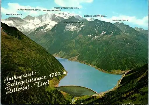 54229 - Tirol - Zillertal , Schlegeisstausee , Schlegeis Stausee - gelaufen 1983