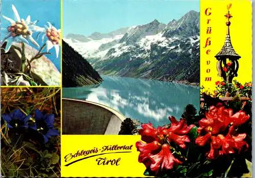 54231 - Tirol - Zillertal , Schlegeisstausee , Schlegeis Stausee gegen Breitnock , Weißzint , Hochsteller - gel. 1979