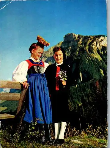 54243 - Vorarlberg - Tracht , Bregenzerwaldkinder - gelaufen 1950