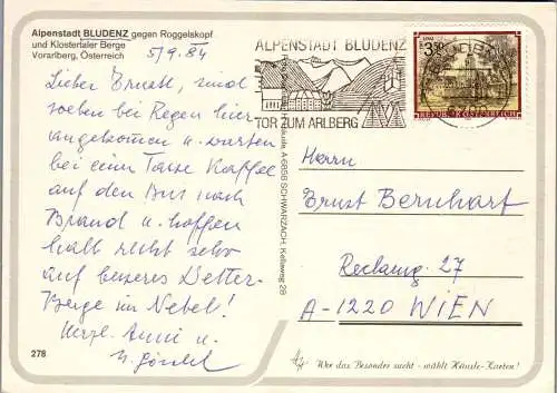 54274 - Vorarlberg - Bludenz , gegen Roggelskopf u8. Klostertaler Berge , Davennakopf - gelaufen 1984