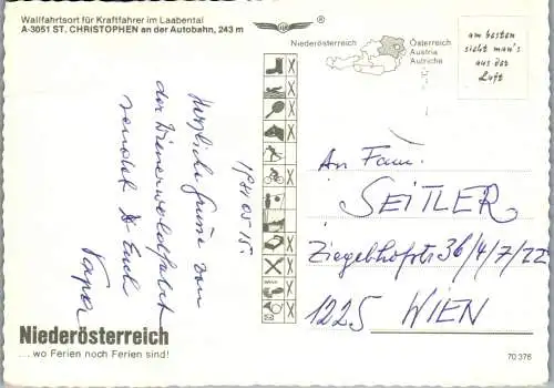 54313 - Niederösterreich - St. Christophen , Panorama , Laabental - gelaufen 1981