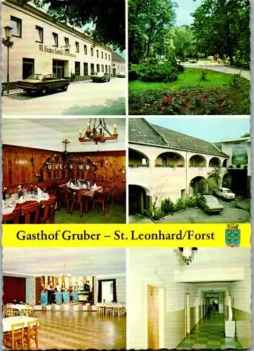 54314 - Niederösterreich - St. Leonhard , Forst , Gasthof Gruber , Mehrbildkarte - nicht gelaufen