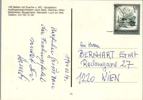 54315 - Niederösterreich - St. Leonhard , Forst , Gasthof Gruber , Mehrbildkarte - gelaufen 1984