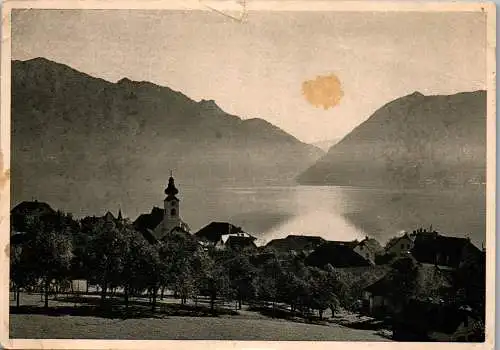 54319 - Oberösterreich - Unterach , am Attersee , Panorama , Salzkammergut - gelaufen 1943