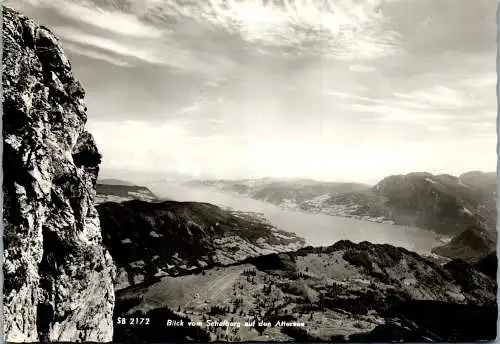 54320 - Oberösterreich - Attersee , Blick vom Schafberg auf den Attersee - gelaufen