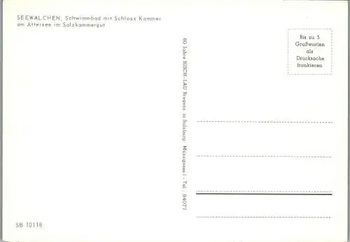 54324 - Oberösterreich - Seewalchen , Schwimmbad mit Schloß Kammer am Attersee - nicht gelaufen
