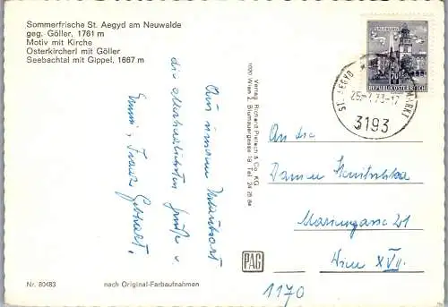 54331 - Niederösterreich - St. Aegyd , am Neuwalde , Mehrbildkarte - gelaufen 1973