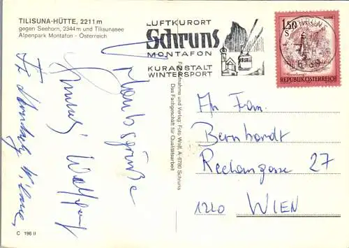 54338 - Vorarlberg - Montafon , Tilisunahütte gegen Seehorn und Tilisunasee - gelaufen 1977