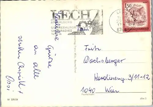 54342 - Vorarlberg - Lech , Landkarte , Skipisten - gelaufen 1976