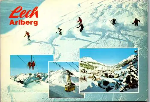 54348 - Vorarlberg - Lech , am Arlberg , Winter , Ski , Mehrbildkarte - gelaufen 1981