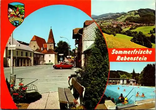 54381 - Niederösterreich - Rabenstein , Pielach , Schwimmbad , Mehrbildkarte - gelaufen 1982