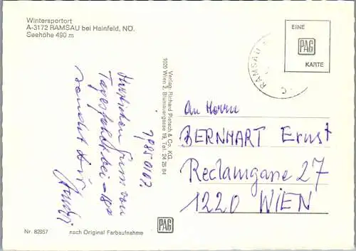 54396 - Niederösterreich - Ramsau , bei Hainfeld , Winter , Panorama - gelaufen 1985