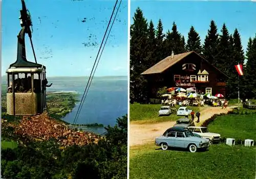 54414 - Vorarlberg - Bregenz , Pfänder , Gasthof zur Schwedenschanz , Familie Gerhard , Auto - gelaufen 1975