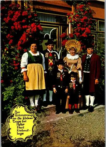 54418 - Vorarlberg - Bregenz , Gasthof Lamm und Pension Vefi , Familie Peter Schenk , Tracht - gelaufen