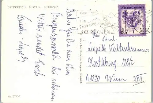 54426 - Vorarlberg - Bregenz , Der Bregenzerwald , Bezau , Damüls , Egg , Schröcken , Mellau - gelaufen 1976