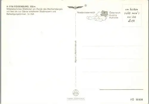 54442 - Niederösterreich - Eggenburg , mit Stadtmauer , Panorama - nicht gelaufen