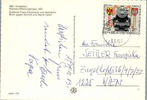 54455 - Niederösterreich - Artstetten , Wachau , Nibelungengau , Panorama - gelaufen 1979