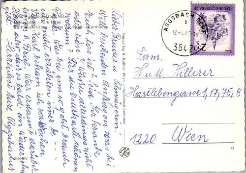 54474 - Niederösterreich - Aggsbach , Dorf , Wachau , Park Hotel , Ruine Wolfstein , Karthause - gelaufen 1970