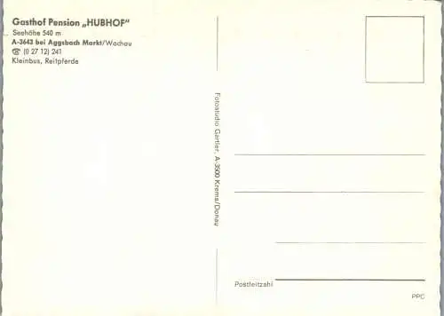 54477 - Niederösterreich - Aggsbach , Markt , Wachau , Gasthof Pension Hubhof - nicht gelaufen