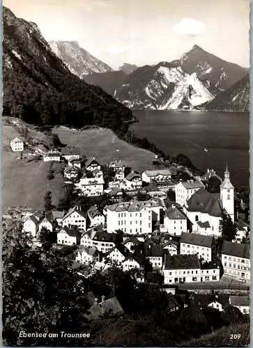 54487 - Oberösterreich - Ebensee , am Traunsee , Panorama - gelaufen 1957