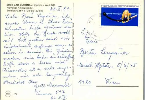 54505 - Niederösterreich - Bad Schönau , Bucklige Welt , Kurhotel , Panorama - gelaufen 1981
