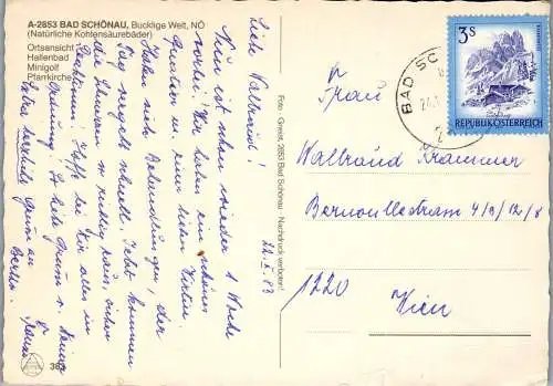 54512 - Niederösterreich - Bad Schönau , Bucklige Welt , Mehrbildkarte - gelaufen 1983