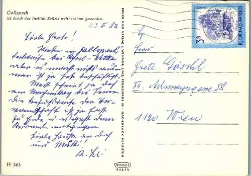 54543 - Oberösterreich - Gallspach , Institut Zeileis , Panorama - gelaufen 1982