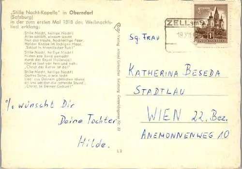 54557 - Salzburg - Oberndorf , Stille Nacht Kapelle - gelaufen 1962