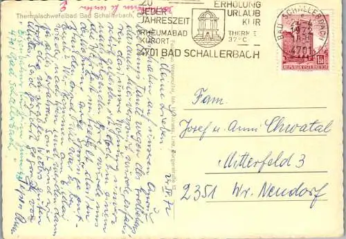 54577 - Oberösterreich - Bad Schallerbach , Thermalschwefelbad , Panorama - gelaufen 1972