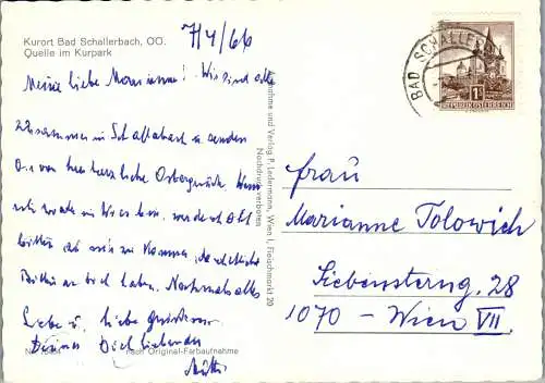 54581 - Oberösterreich - Bad Schallerbach , Kurort , Quelle im Kurpark - gelaufen 1966