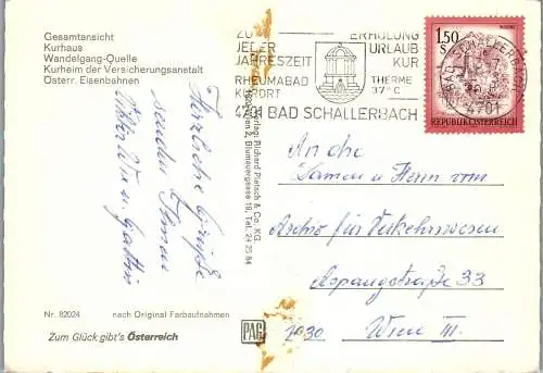 54583 - Oberösterreich - Bad Schallerbach , Heilbad , Mehrbildkarte - gelaufen 1978