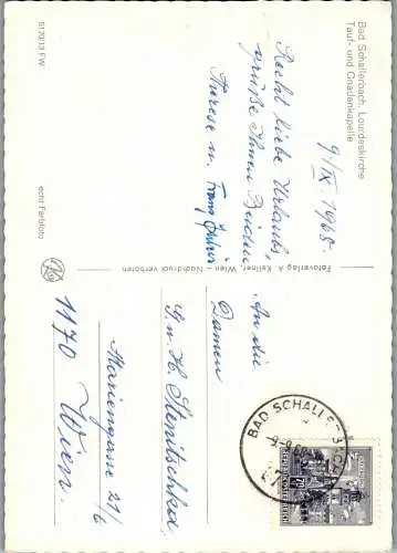 54598 - Oberösterreich - Bad Schallerbach , Lourdeskirche , Tauf- und Gnadenkapelle - gelaufen 1965