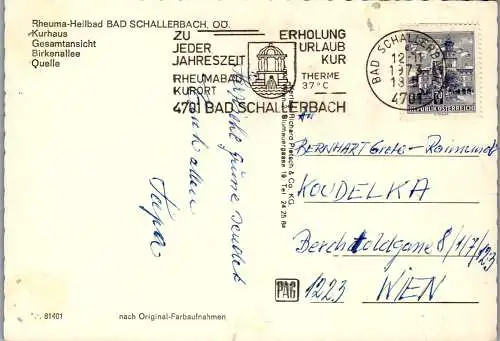 54603 - Oberösterreich - Bad Schallerbach , Rheuma Heilbad , Mehrbildkarte - gelaufen 1973