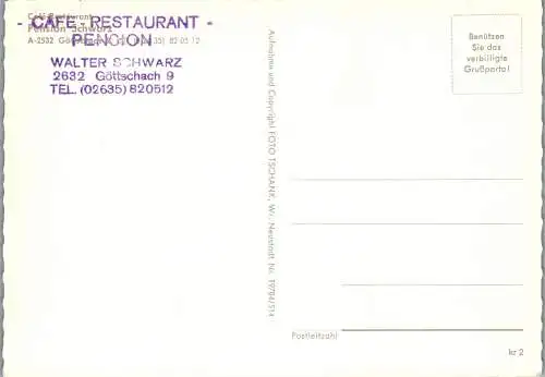 54619 - Niederösterreich - Göttschach , Cafe Restaurant Pension Walter Schwarz , Panorama - nicht gelaufen
