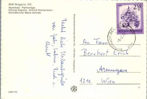 54624 - Niederösterreich - Gloggnitz , Gruss aus , Mehrbildkarte - gelaufen 1979