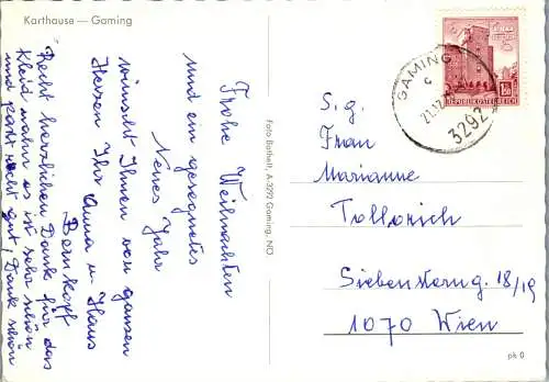 54630 - Niederösterreich - Gaming , Karthause , Winter - gelaufen 1970