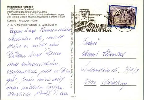 54638 - Niederösterreich - Harbach , Moorbad , Waldviertel , Nebelstein , Mehrbildkarte - gelaufen 1990