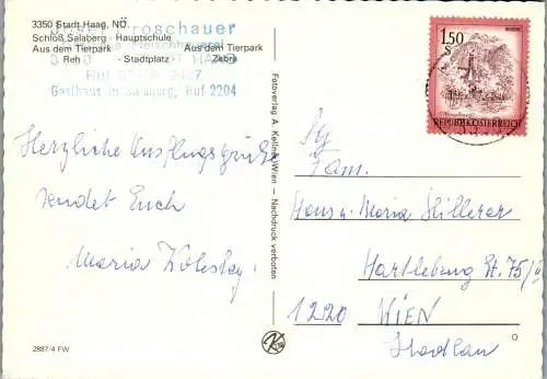 54652 - Niederösterreich - Haag , Tierpark , Schloß Salaberg , Mehrbildkarte - gelaufen