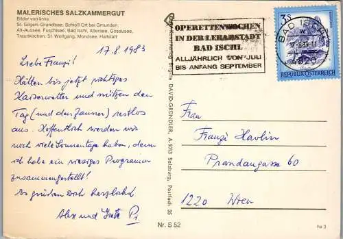 54691 - Salzburg - Salzkammergut , Mehrbildkarte - gelaufen 1983