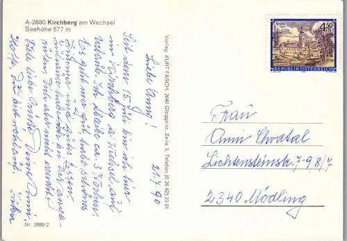 54712 - Niederösterreich - Kirchberg am Wechsel , Panorama - gelaufen 1990