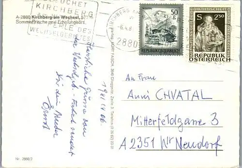 54718 - Niederösterreich - Kirchberg am Wechsel , Panorama - gelaufen 1981