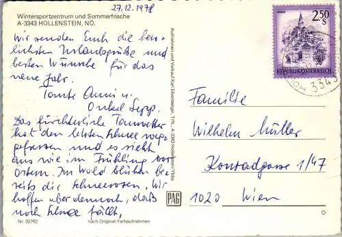 54727 - Niederösterreich - Hollenstein , an der Ybbs , Winter , Ski , Mehrbildkarte - gelaufen 1978