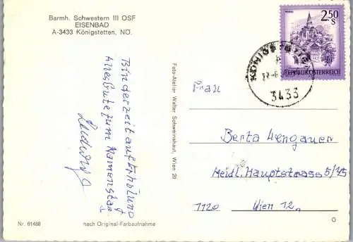 54732 - Niederösterreich - Königstetten , Eisenbad , Barmherzige Schwestern III OSF - gelaufen