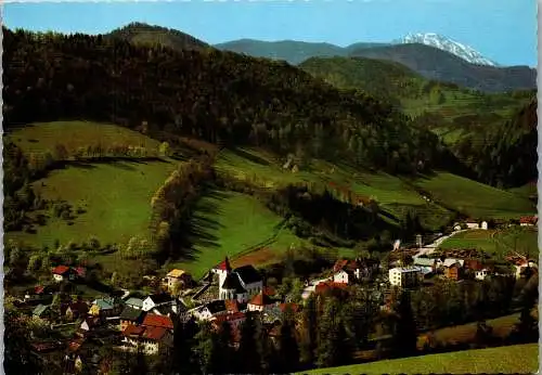 54741 - Niederösterreich - Frankenfels , an der Mariazellerbahn gegen Ötscher - gelaufen 1977