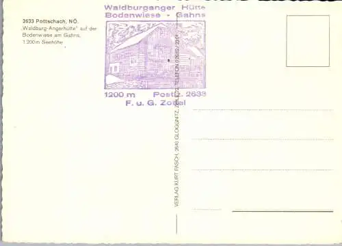 54751 - Niederösterreich - Pottschach , Waldburg Angerhütte , Bodenwiese am Gahns - nicht gelaufen