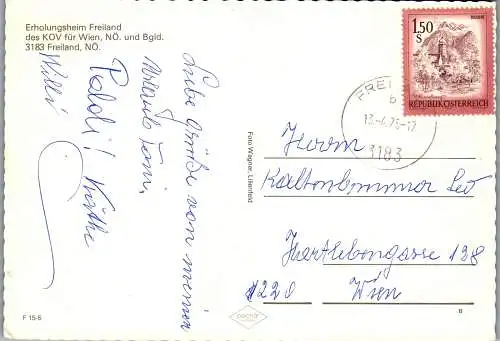 54756 - Niederösterreich - Freiland , Erholungsheim Freiland - gelaufen 1978