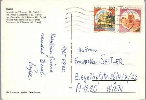 54786 - Italien - Tivoli , Cascate dell'Aniene , C. Forte - gelaufen 1985